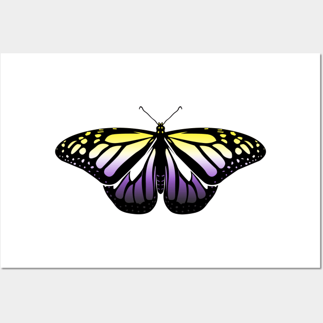 Non-Binary Pride Butterfly Wall Art by brendalee